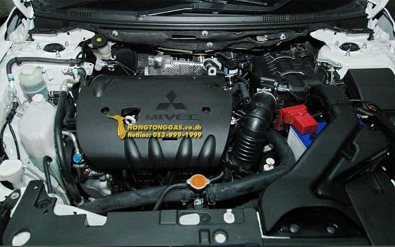 Mitsubishi Lancer EX ติดแก๊ส หงษ์ทองแก๊ส หน้าเครื่อง